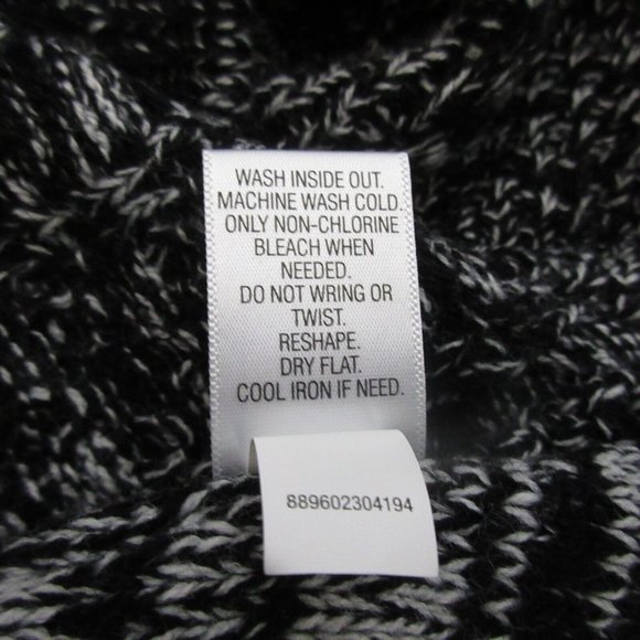 Croft & Barrow Sweater Sz Petite M Pullover Black & White Boat Neck Heather Knit - Picture 5 of 6